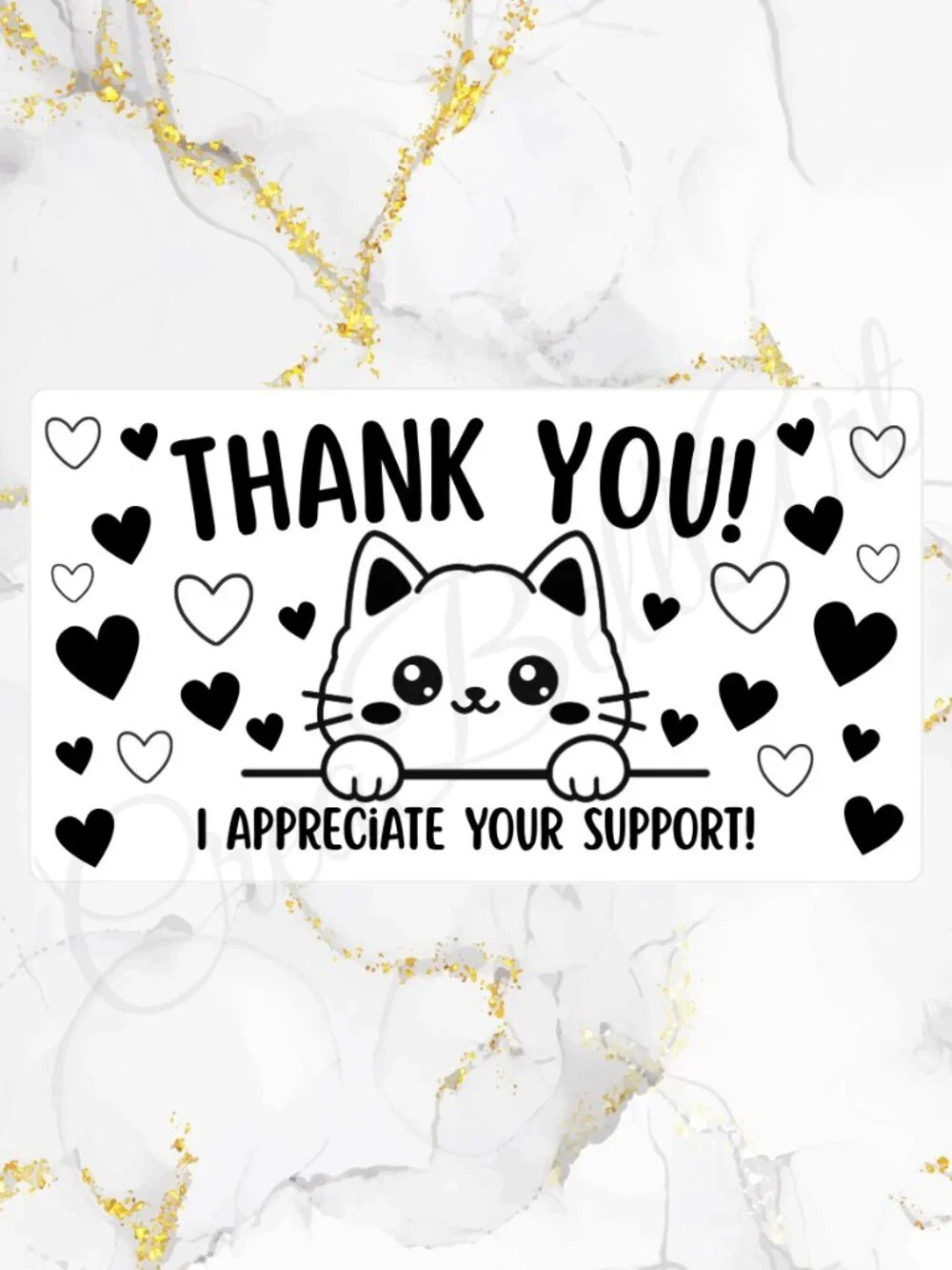 100 Cute Cat Thank You Stickers for Packaging | Small Business Labels